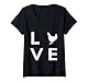 Damen Hühner Landwirt Bauer Huhn Henne Hähnchen Geflügel-Bauer T-Shirt mit V-Ausschnitt