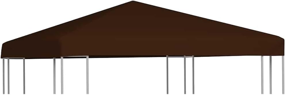 vidaXL Gazebo Cover, Canopy Top Replacement, Sunshade for Garden Patio Beach, Outdoor Gazebo Cover with Durable Polyester Fabric, Brown