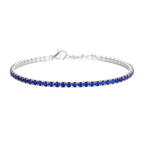Bracciale Unisex Tennis Blu in Argento 925 rodiato - Collezione Rainbow Les Folies (19)
