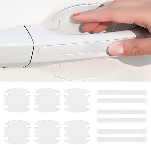 INSAUTO Car Door Handle Scratch Protector 12PCS Transparent Universal Car Door Handle Protector Accessories Clear Door Bowl Paint Protection Film Waterproof Anti-Scratch Stickers Covers