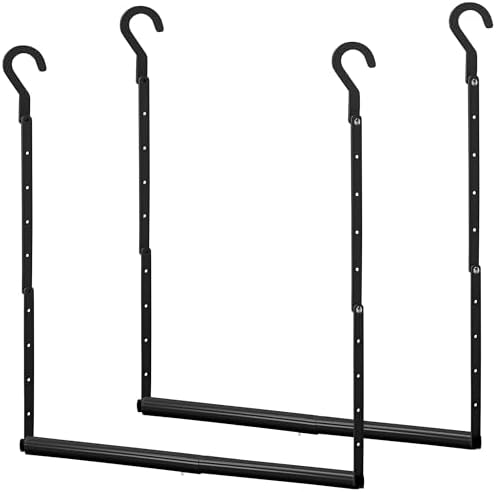 STORAGE MANIAC Adjustable Closet Rod Hanging Clothes Heavy Duty C...