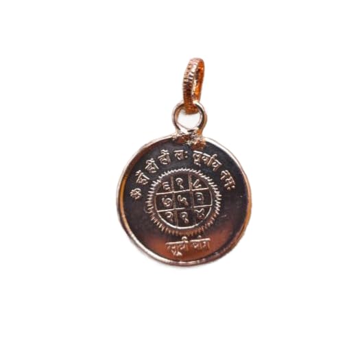 Image of Shri Surya Yantra Copper Locket Pendant for Good Health, Wealth, and Prosperity