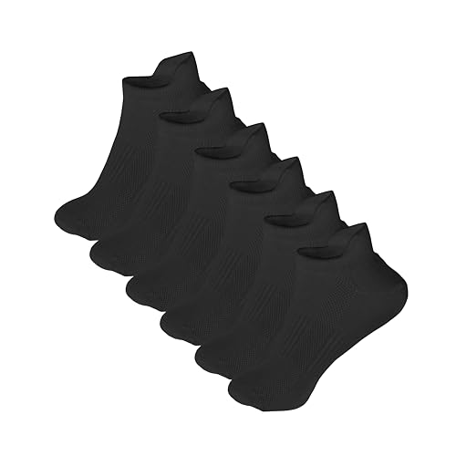 NYME Sneaker Socken Premium aus Bio-Baumwolle, Herren Damen Unisex 6 Paar, Black, 43-46 EU