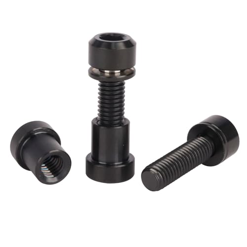 Image of Titanium Bolt M5x16 18 20mm with Washer Steerer Clamp Nut for Bicycle Stem Front Forking Lock Pack of 2 (Black, M5x18mm)