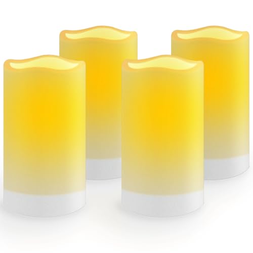 salipt Solar Kerzen für Außen Solar Kerzen Outdoor Wasserdichte LED Kerzen Flackernde Flamme Solarkerzenlicht Draußen Garten Partei Hochzeit Festival Dekoration Flackern Warmweiß Licht 4 Stück