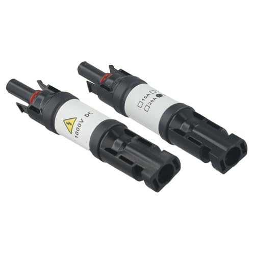 Gdfnmogo MC4 - Conector fotovoltaico en línea con diodo de bloque antirretroceso 30 A IP67...