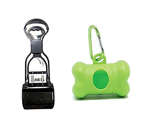 Woofy Combo Pack Dog Potty Scooper & Bone Dispenser with Set of Waste Pick up Poop Bag for Dogs & Pets (Color May Vary)
