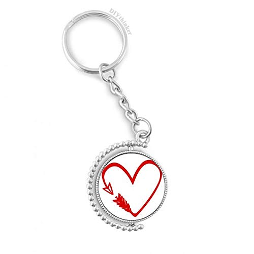 Llavero de flecha de corazón rojo DIYthinker con anilla giratoria Pilgrim