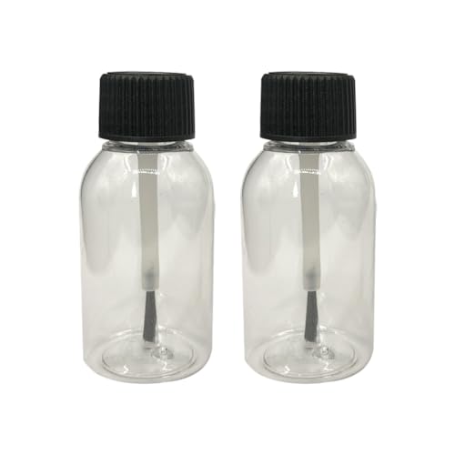Lot de 10 flacons de 30 ML en Plastique avec Pinceau applicateur pour Peinture et retouche, Flacon Vide pour Vernis à Ongles, Flacon de Colle avec Pinceau Noir