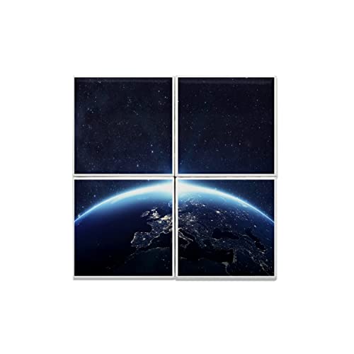 Carreaux céramique espace et astronomie pour créer un décor mural de salon moderne