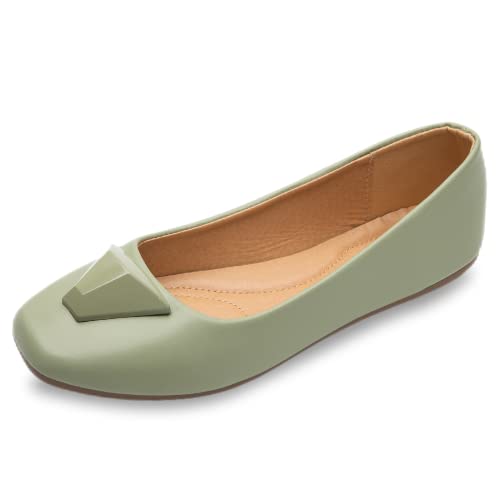 Sixth Street Womens Casual Comfortable and Lightweight Ballerina Ballet Flats-Light Green-(Size-41) (B0B7X745NT) Amazon Price History, Amazon Price Tracker