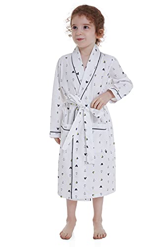 Lavenderi Toddle Kids Girls Boys 100% Cotton Kimono Lounge Bathrobe Robe, Kids Loungewear for Spa (Size 2 Toddler-14 Years)2
