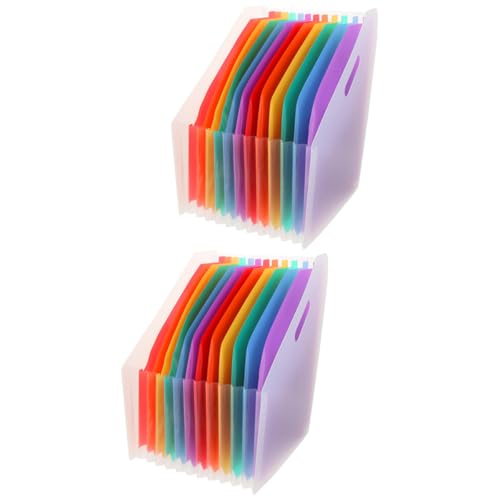 Organiseur de dossiers accordéon A4 extensible plastique clair lot de 2