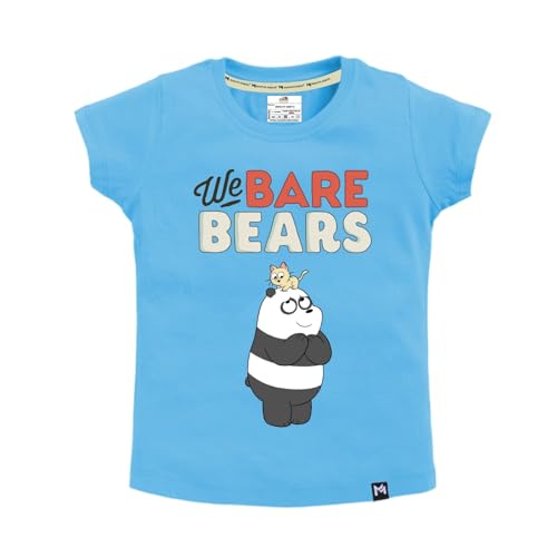 Image of Amazon Brand - Jam & Honey Baby-Girls Half Sleeve Graphic Printed T-Shirt | Round Neck | Regular Fit | Cartoon Characters (Available from 1-14 Years) (Pack of 3)