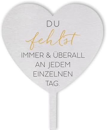 DOLORINO Grabherz Aus Edelstahl - Wetterfeste Herzdeko Fürs Grab Mit Bewegendem Spruch