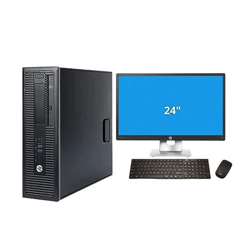 Image of HP Desktop Computer EliteDesk 800 G1 SFF PC,Quad Core i5 Business Desk Top,New 24 inch LED Monitor,16GB RAM,New 1TB SSD,WiFi,Bluetooth,DVD,Wireless Keyboard Mouse(Renewed)