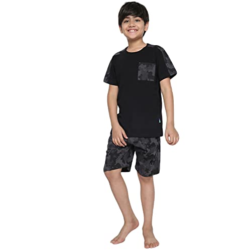 Image of Li'l Tomatoes Boys 100% Cotton Night Suit | Summer T-Shirt & Shorts Sleepwear Set | Soft & Breathable | 7-16 Years