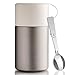BOHORIA® WonderJar Premium pojemnik termiczny na lunch z łyżeczką 600 ml, pojemnik termiczny ze stali nierdzewnej, do zupy, sałatki, musli i jedzenia dla niemowląt, kolor biały