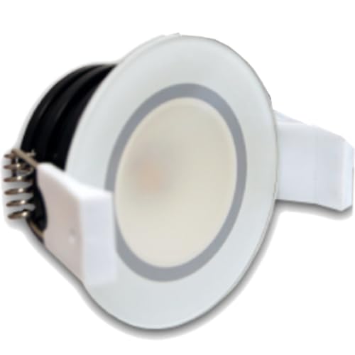 Lumishore DL50 LUX Downlight – Full Color CRGBW (White Bezel), Dimmable, Flush Mount, Shallow Depth, 60-0391