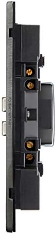 4 x Brush Chrome Double Wall Switch Socket 13A 2 gang with 2 USB Charger Ports UK 3 pin Plug Screwless Finish N776DME