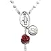 Handmade Rosary with White and Red Rose Beads and Optional Charm Add-On