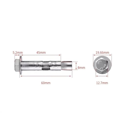 Image of 5Pcs M8*60mm Expansion Screw Bolts Stainless Steel Anchor Bolts for Wall
