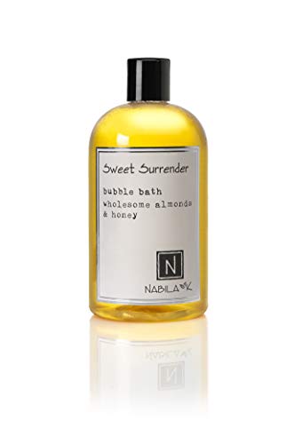 Sweet Surrender Bubble Bath with Almond & Honey Scent by Nabila K - Essential Oils with Natural Ingredients for Sensitive Skin, Tear-Free, Gentle, Moisturizing - Luxury for Women & Men, 16 oz