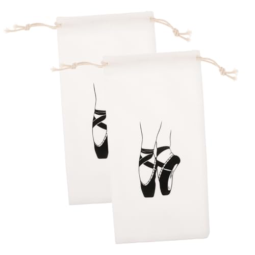 Hemobllo 2 Piezas Bolsa de Zapatos de Ballet con Cordón para Niña y Mujer Diseño de Lona Resistente Elegante Almacenamiento para y Gimnasio Accesorio de Viaje Práctico