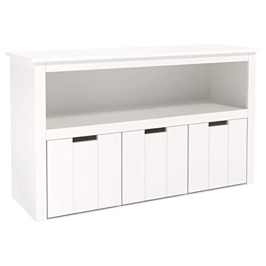 Homfa Armario Almacenaje Armario Madera para Juguetes Organizador para Juguetes con 3 Cajones 1 Estante Blanco 102x33x61.5cm