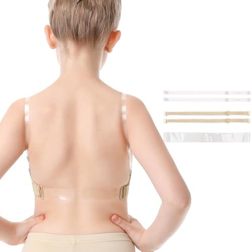 Girls Dance Bra Clear Straps Teens Strapless Bra For Ballet Competitions Cheerleading With Replacement Straps3