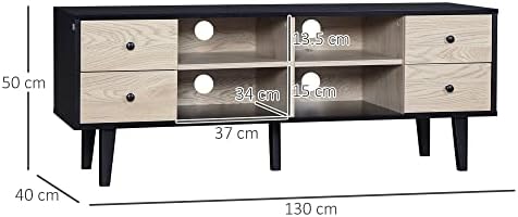 HOMCOM TV Unit Cabinet for TVs up to 60 Inches, TV Stand with Drawers and Adjustable Shelves for Living Room, Grey