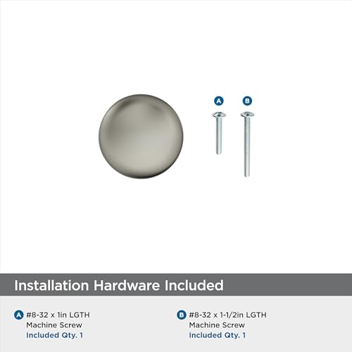 Image of Amerock 1-1 /4 inch Round Edona Antique Silver Cabinet Knob | Durable Zinc drawer knob and cabinet hardware, ideal for kitchen cabinets, bathroom vanities, dressers, and furniture