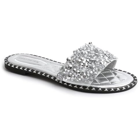 Fashion Thirsty Diamante Flat Sandals Cover