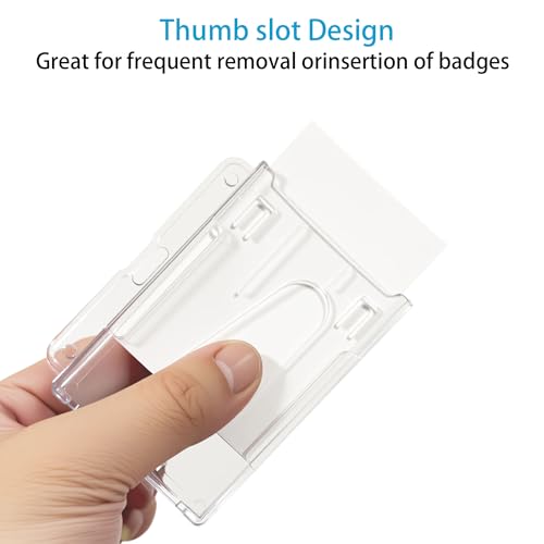 Ausweishülle, Hard Clear Badge Holder, ID Kartenhalter, Kartenhalter für Büro, Schule, ID Kreditkarten, ID Clip (Horizontal 2 Pcs)