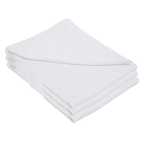 Baby Togs Muslin Cloths for Baby Baby Muslin Squares, Burp Cloths for Boys and Girls White 3 Pack