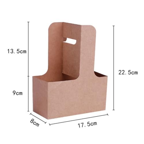 Kraft Getränketräger mit Griff,Karton Getränkehalter Heiße und Kalte Getränke,Becherträger Pappe Kaffee Getränkehalter Getränketräger,15PC Kraftpapier 2 Tassen für Restaurant zum Herausnehmen Bar Café