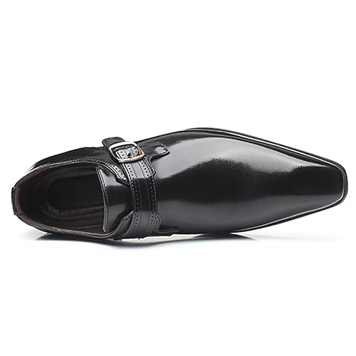 Men's Formal Oxford Shoes Slip On Single Monk Strap Leather Low Top Business Work Shoes Fashion Prom Wedding Formal Shoes3