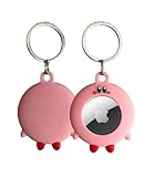 Kirby AirTag Keychain Case, Cute Pink Silicone Cover for Apple AirTag, air tagholder, Soft Protective Holder for Keys, Bags, Pets, Kids, Compatible with AirTag, Apple air tag, airtag Keychain