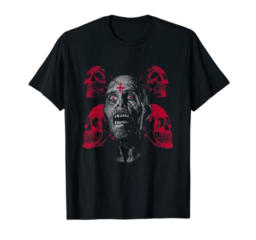 Craniomaniaque zombie crânes | Jour des cendres | Cadeau satanique T-Shirt