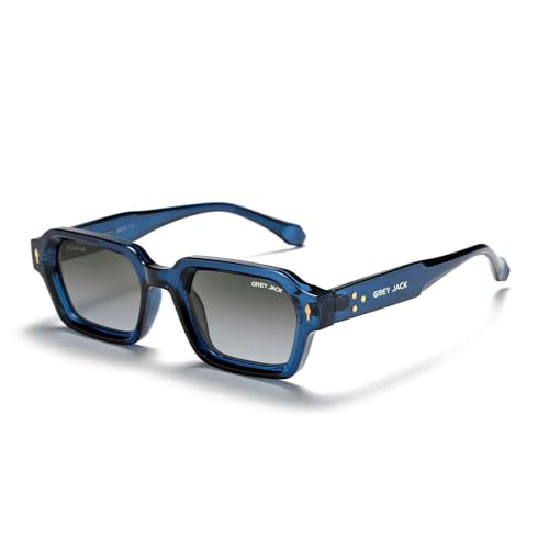 Image of grey jack TR90 Rectangle Polarized Sunglasses for Men Women,Stylish Full Rim Eyewear for UV Protection 21040