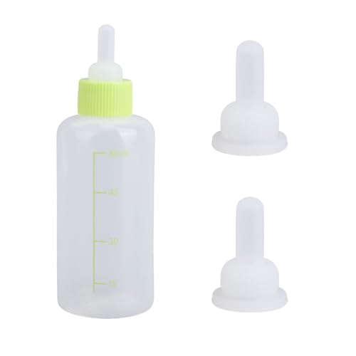 Fukaisu Kit de Alimentación con Biberón para Gatitos, Profesional Biberones Gatitos Lactancia con Tetina y Cepillo de Limpieza Ideal para Recién Nacidos Gatos Cachorros Conejos y Animales Pequeños