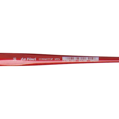 Image of da Vinci Watercolor Series 5580 CosmoTop Spin Paint Brush, Round Synthetic with Red Handle, Size 16 (5580-16)