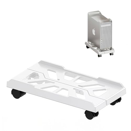 ZORBES® Mobile Desk Stand for Computer Tower, Width Extendable Mobile Riser with 4 Caster Wheels Universal Desk Stand for Game Console, ABS CPU Tower,