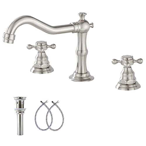 One-Day Sale: Up to 50% Off GGStudy Two Handles 3 Holes 8-16 inch Widespread Bathroom Sink Faucet Brushed Nickel Basin Tap Mixer Faucet Crazy Clearance GGStudy Two Handles 3 Holes 8-16 inch Widespread Bathroom Sink Faucet Brushed Nickel Basin Tap Mixer Faucet