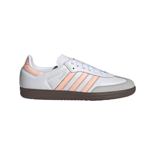 adidas Samba OG Womens Shoes, Footwear White/Clear Orange/Semi Coral, Size 10