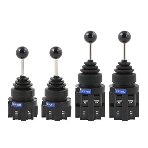 BADIKA Interruptor momentáneo del Joystick 1 Interruptor de Palanca de 30 mm, 2/4 direcciones, momentáneo/autoblocante, monopalanca, Negro, HKB-402, HKB-4022, HKB-201, HKB-2011(HKB-2011)