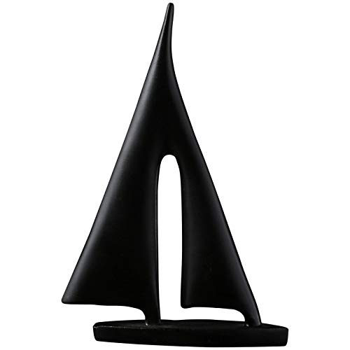 Voilier abstrait noir petite statue déco étagère maison