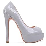 Petit Cadeau Danielle - Women's Classy & Elegant Peep Toe Pumps with 6' Stiletto High Heels & 1.5' Platform. Handmade to perfection. Size 12