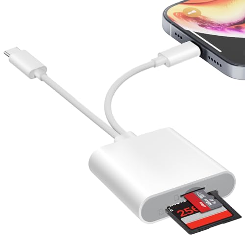 SD Card Reader for iPhone iPad USB C SD Card Reader with Dual Slot for MicroSD/SD Type C OTG Adapter Camera Card Viewer Memory card reader sd card Readers for i-Phone/iPad/Android/Camera