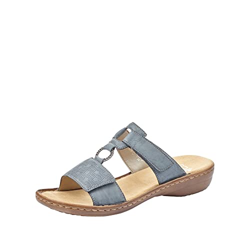 Rieker 60885, Mules femme, Bleu (Azur), 40 EU